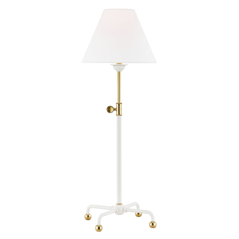 Hudson Valley - MDSL109-AGB/WH - One Light Table Lamp - Classic No.1 - Aged Brass/Soft Off White