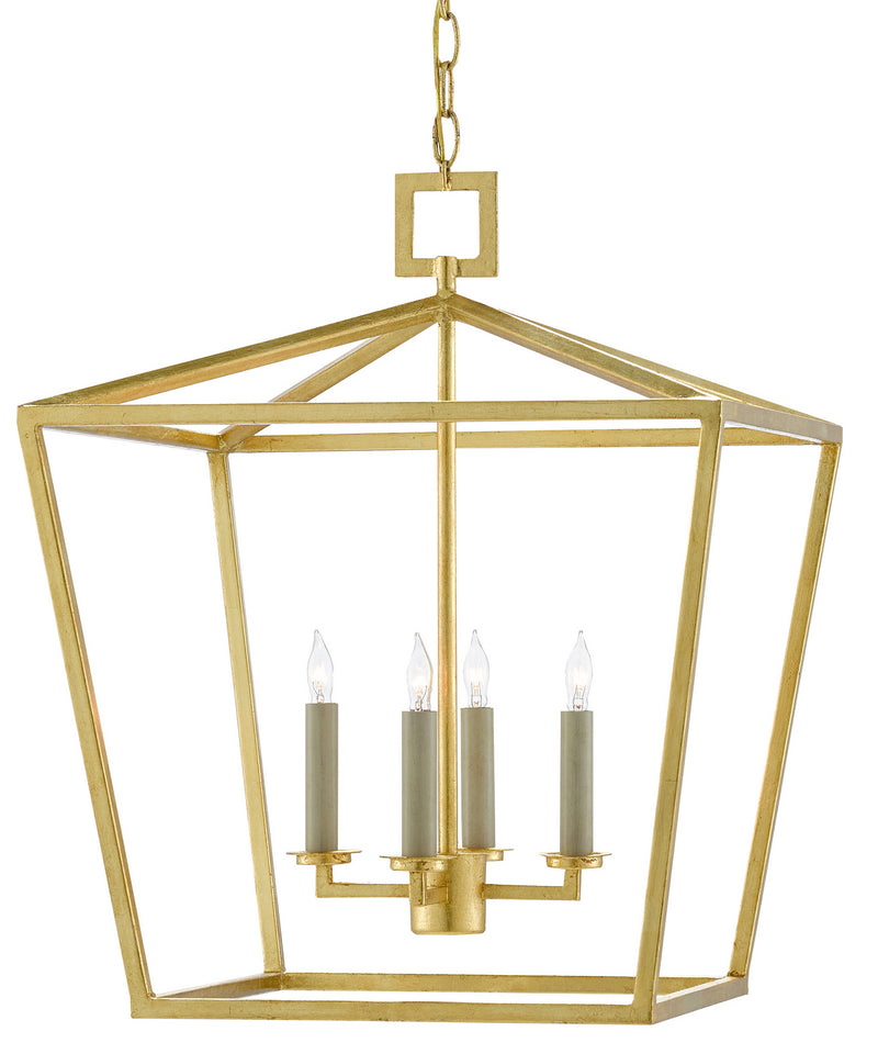 Currey and Company - 9000-0457 - Four Light Lantern - Denison - Contemporary Gold Leaf