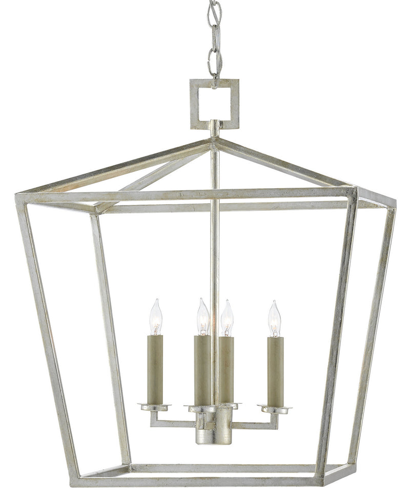 Currey and Company - 9000-0459 - Four Light Lantern - Denison - Contemporary Silver Leaf