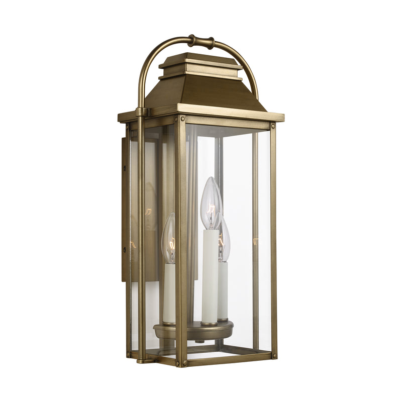 Visual Comfort Studio - OL13200PDB - Three Light Lantern - Wellsworth - Painted Distressed Brass