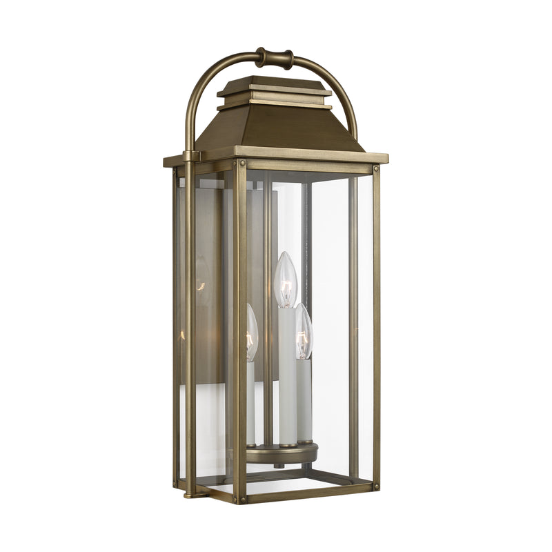 Visual Comfort Studio - OL13201PDB - Three Light Lantern - Wellsworth - Painted Distressed Brass