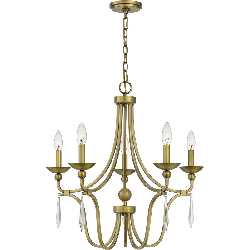 Quoizel - JOU5025AB - Five Light Chandelier - Joules - Aged Brass