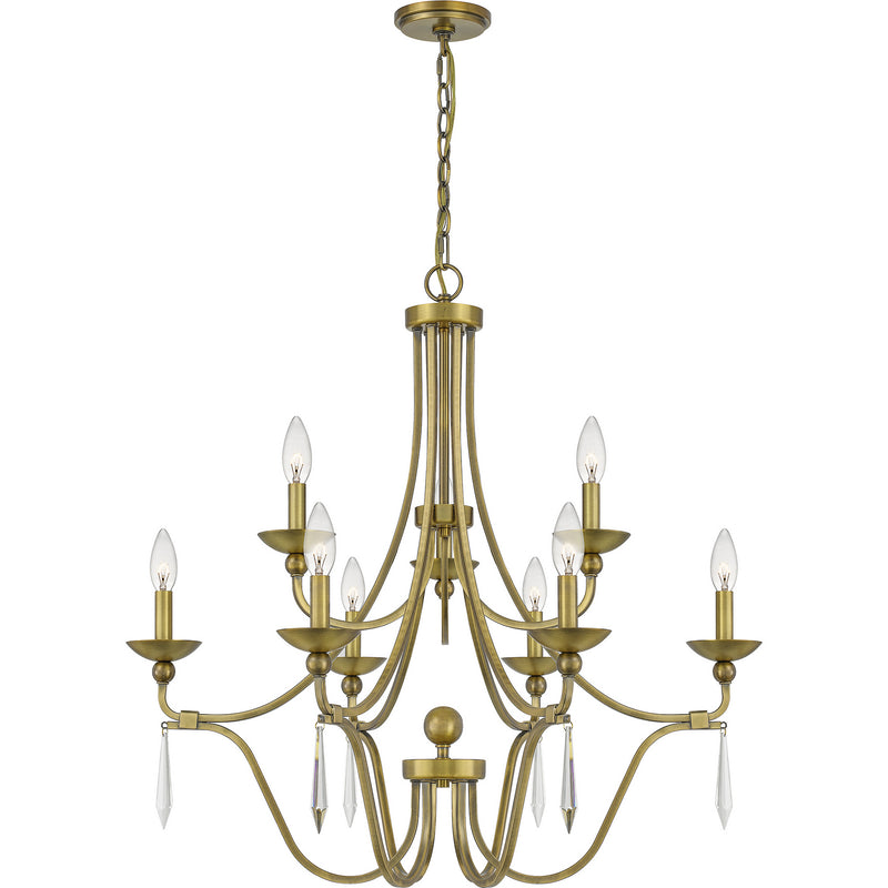 Quoizel - JOU5032AB - Nine Light Chandelier - Joules - Aged Brass