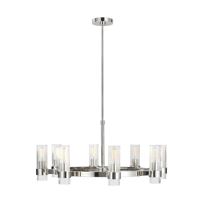 Visual Comfort Studio - CC1378PN - Eight Light Chandelier - Geneva - Polished Nickel