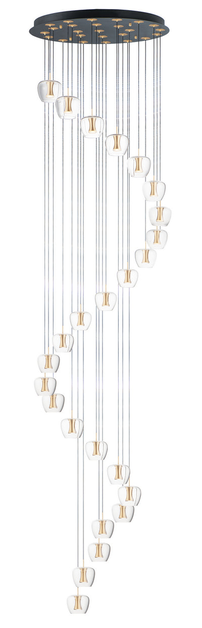 ET2 - E24169-18BKGLD - LED Pendant - Newton - Black / Gold