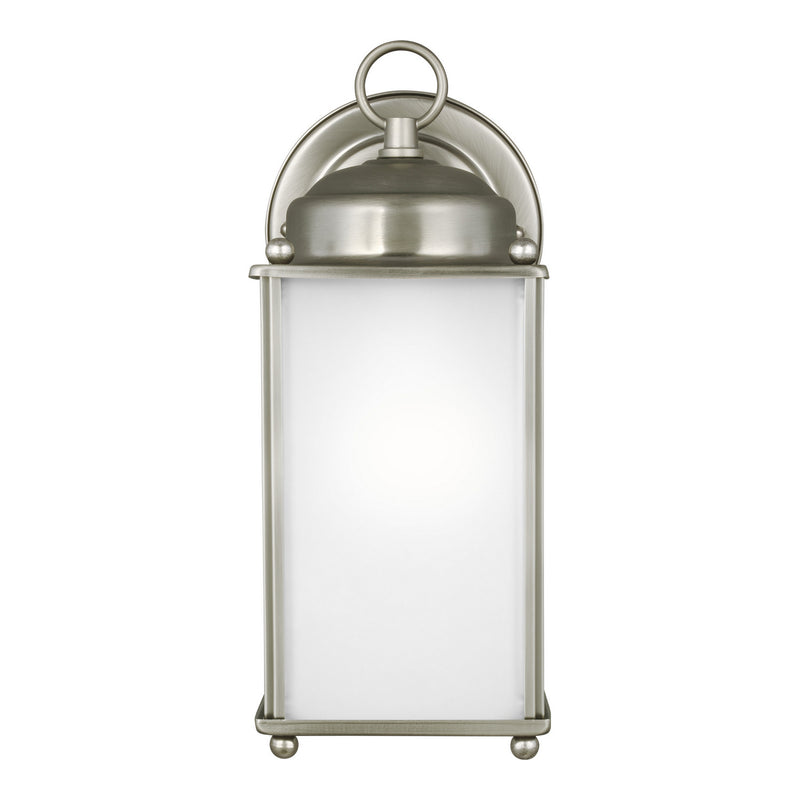 Generation Lighting. - 8593001-965 - One Light Outdoor Wall Lantern - New Castle - Antique Brushed Nickel