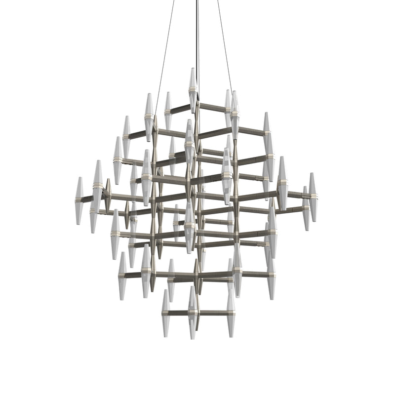 BlackJack Lighting - PSM-437-SN-27U-30K - LED Chandelier - Prism - Satin Nickel