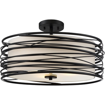 Quoizel - SPL1720K - Three Light Semi-Flush Mount - Spiral - Mystic Black