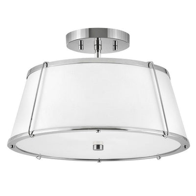 Hinkley-4893PN-Matte White / Polished Nickel
