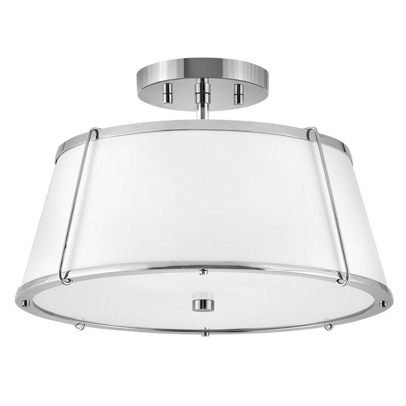 Hinkley-4893PN-Matte White / Polished Nickel
