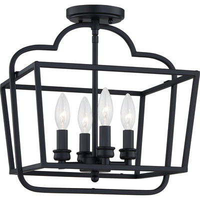 Quoizel - BLA1714MBK - Four Light Semi-Flush Mount - Blanche - Matte Black