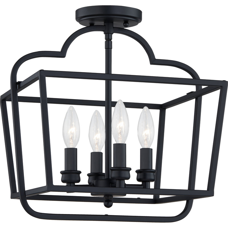 Quoizel - BLA1714MBK - Four Light Semi-Flush Mount - Blanche - Matte Black