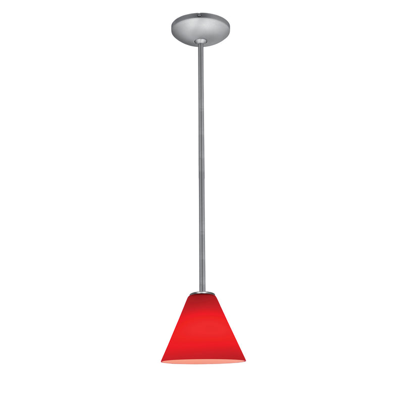 Access - 28004-4R-BS/RED - LED Pendant - Martini - Brushed Steel