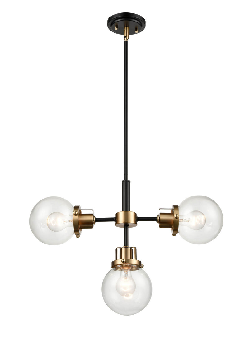 Millennium - 9203-MB/MG - Three Light Pendant - Mellrosa - Matte Black / Modern Gold