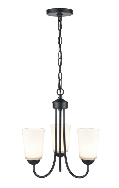 Millennium - 9803-MB - Three Light Chandelier - Ivey Lake - Matte Black