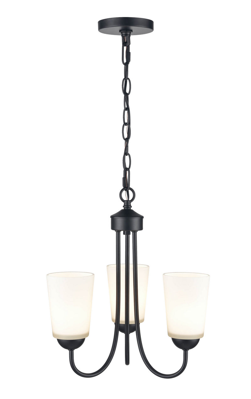 Millennium - 9803-MB - Three Light Chandelier - Ivey Lake - Matte Black