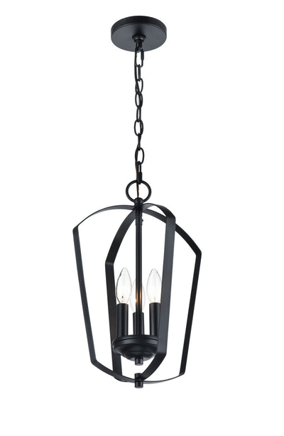Millennium - 9823-MB - Three Light Chandelier - Ivey Lake - Matte Black