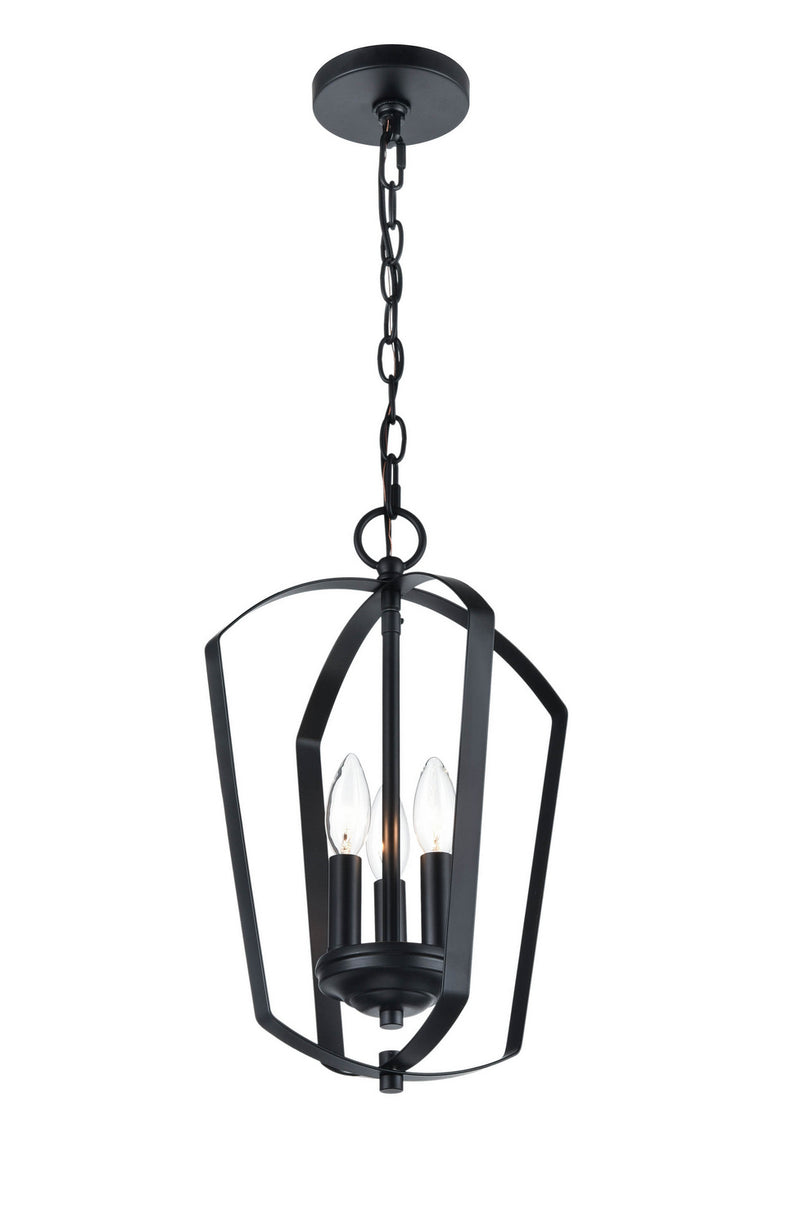 Millennium - 9823-MB - Three Light Chandelier - Ivey Lake - Matte Black
