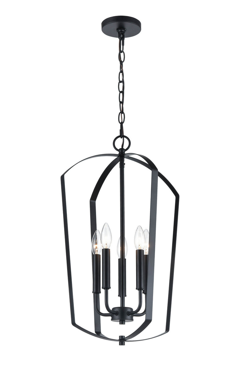 Millennium - 9825-MB - Five Light Chandelier - Ivey Lake - Matte Black