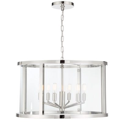 Crystorama - DEV-B8066-PN - Six Light Lantern - Devon - Polished Nickel