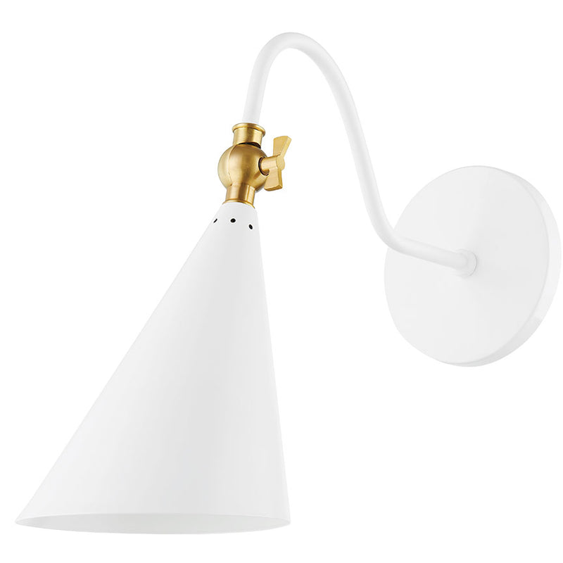 Mitzi - H285101-AGB/SWH - White / Aged Brass