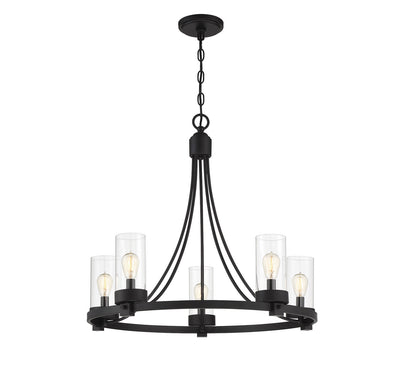 Meridian - M10018MBK - Five Light Chandelier - Mchan - Matte Black