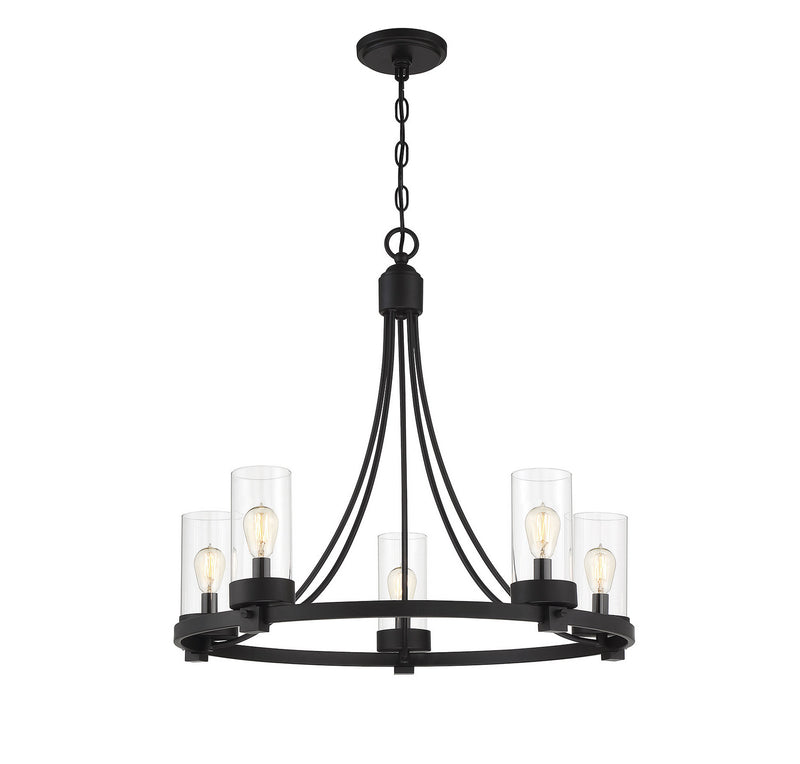 Meridian - M10018MBK - Five Light Chandelier - Mchan - Matte Black