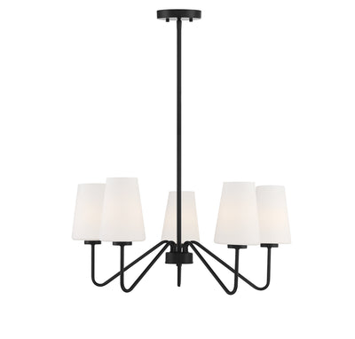 Meridian - M10060MBK - Five Light Chandelier - Matte Black