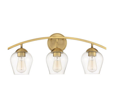 Meridian - M80032NB - Three Light Bathroom Vanity Light - Mbath - Natural Brass