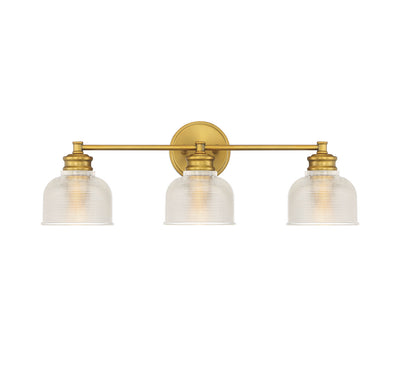 Meridian - M80035NB - Three Light Bathroom Vanity Light - Mbath - Natural Brass