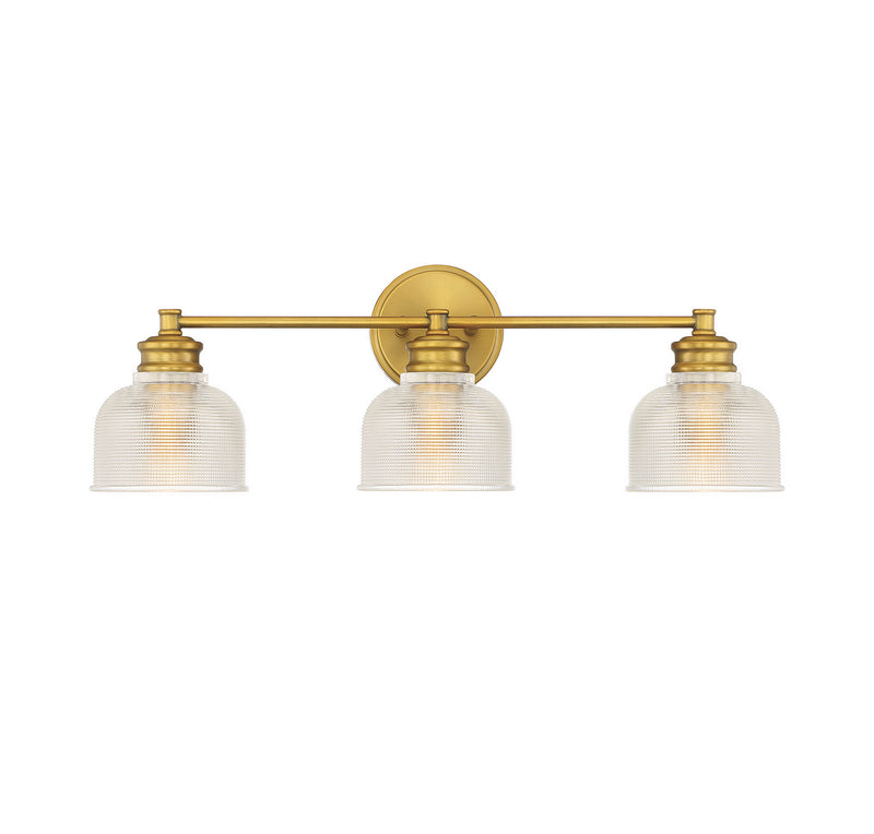 Meridian - M80035NB - Three Light Bathroom Vanity Light - Mbath - Natural Brass