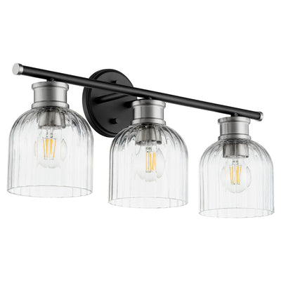 Quorum - 510-3-6965 - Three Light Vanity - Monarch - Textured Black w/ Satin Nickel