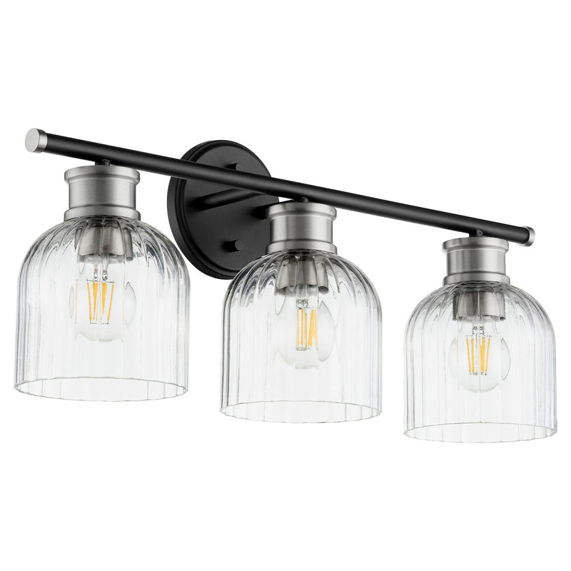 Quorum - 510-3-6965 - Three Light Vanity - Monarch - Textured Black w/ Satin Nickel