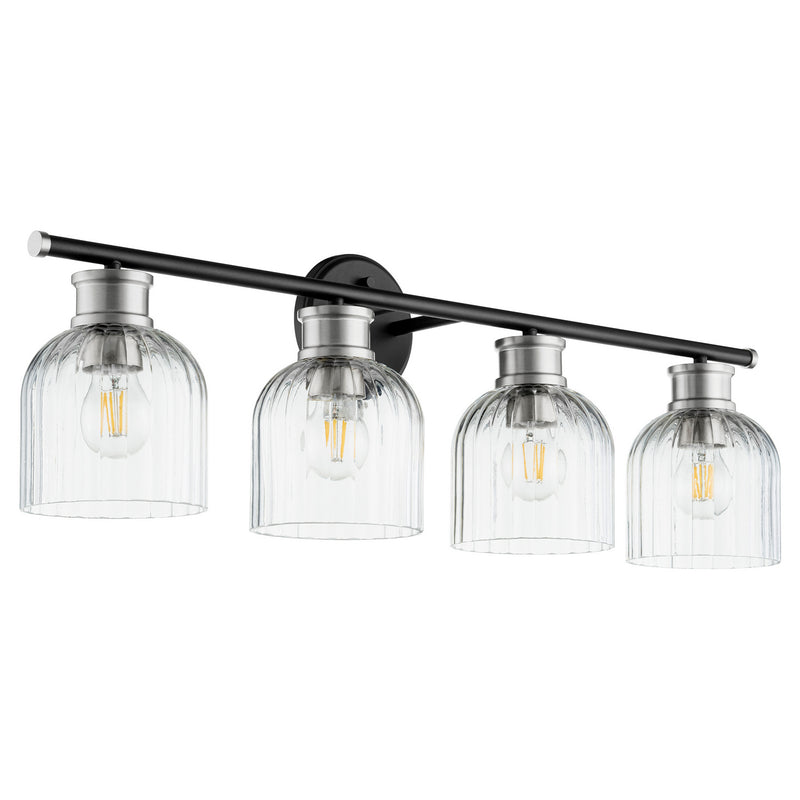 Quorum - 510-4-6965 - Four Light Vanity - Monarch - Textured Black w/ Satin Nickel