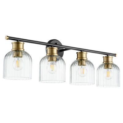 Quorum - 510-4-6980 - Four Light Vanity - Monarch - Textured Black w/ Aged Brass