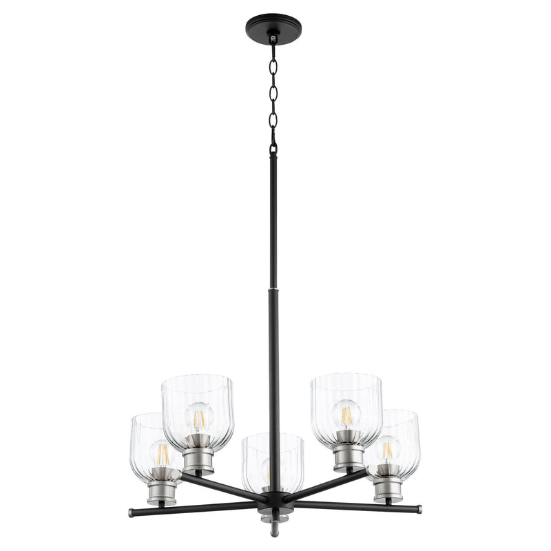 Quorum - 610-5-6965 - Five Light Chandelier - Monarch - Textured Black w/ Satin Nickel