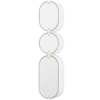 Corbett Lighting-393-03-SWH/VB-Vintage Brass/ White
