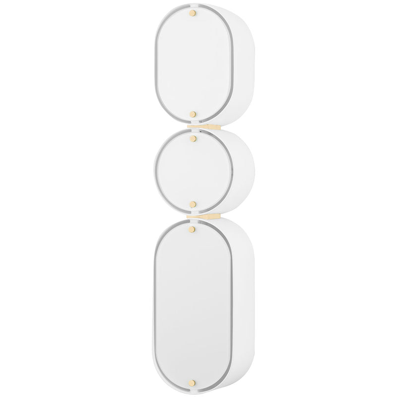 Corbett Lighting-393-03-SWH/VB-Vintage Brass/ White