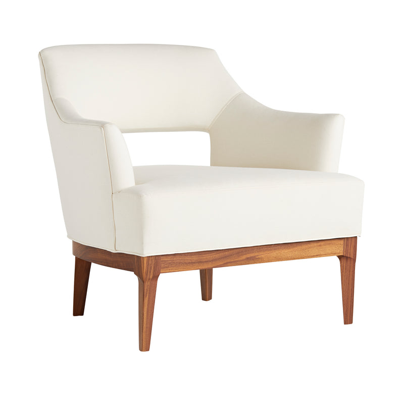 Arteriors - 8153 - Upholstery - Chair - Laurette - White Muslin/Walnut
