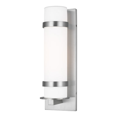 Generation Lighting. - 8618301-04 - One Light Outdoor Wall Lantern - Alban - Satin Aluminum