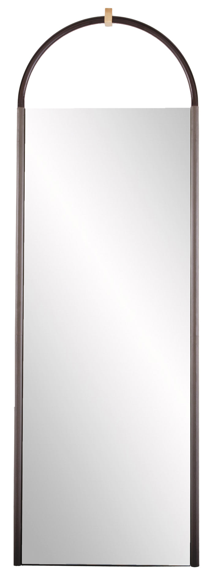 Arteriors-Shevlin Floor Mirror-Graphite Leather