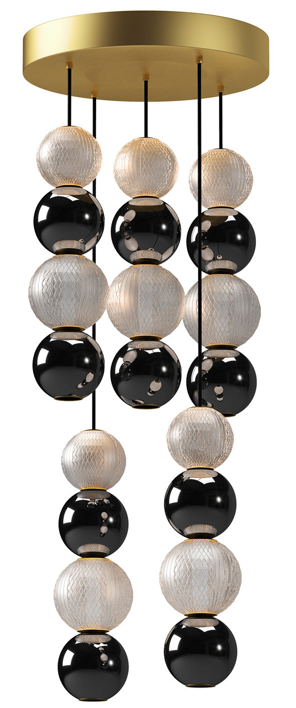 Alora - MP321805NB - LED Pendant - Onyx - Natural Brass