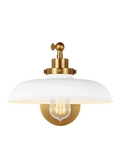 Visual Comfort Studio - CW1141MWTBBS - One Light Wall Sconce - Wellfleet - Matte White and Burnished Brass