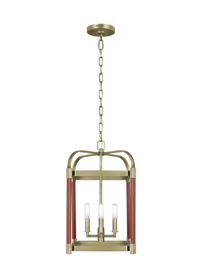 Visual Comfort Studio - LC1134TWB - Four Light Lantern - Hadley - Time Worn Brass