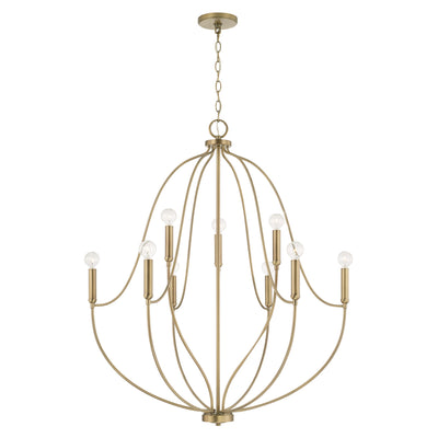 Capital Lighting - 447091AD - Nine Light Chandelier - Madison - Aged Brass