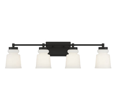 Meridian - M80059MBK - Four Light Bathroom Vanity Light - Matte Black