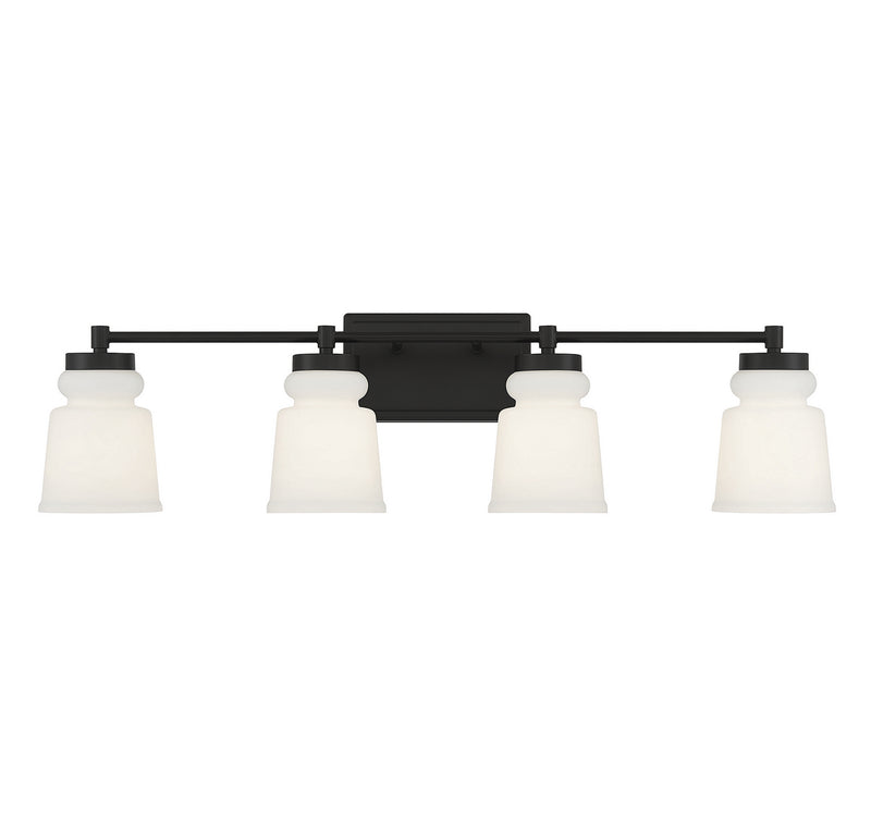 Meridian - M80059MBK - Four Light Bathroom Vanity Light - Matte Black