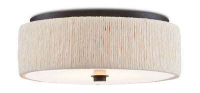 Currey and Company - 9999-0062 - One Light Flush Mount - Tyrone Flush Mount - Natural/Black