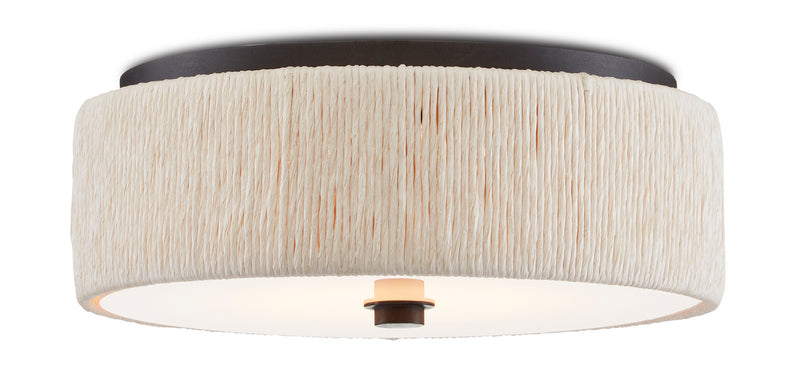 Currey and Company - 9999-0062 - One Light Flush Mount - Tyrone Flush Mount - Natural/Black