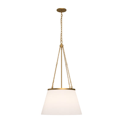Alora - PD544517AGWL - One Light Pendant - Speakeasy - Aged Gold/White Linen